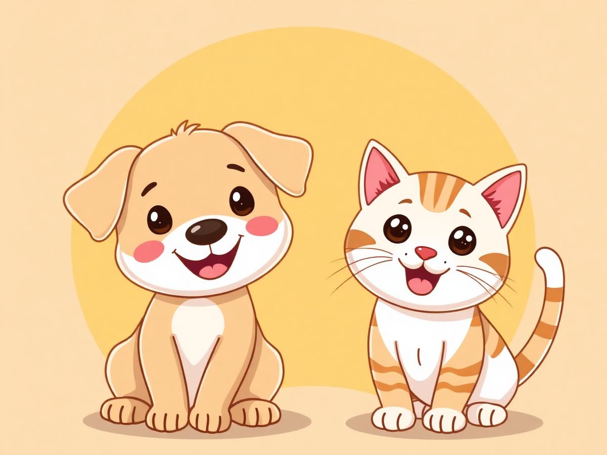Cachorro e gato felizes